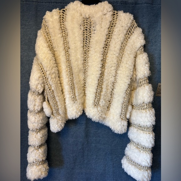 VINTAGE 70s/80s ANSWERS by RIDDLES PLUSH TEXTURED CROPPED JACKET - size MEDIUM - Picture 3 of 8